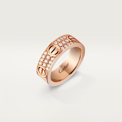 LOVE RING, DIAMOND-PAVED